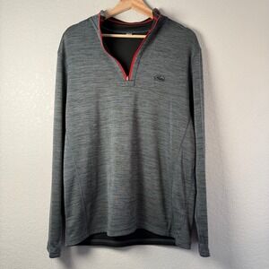 Reebok Quarter Zip Pullover Men's Long Sleeve Gray‎ Gates Logo Athletic Top